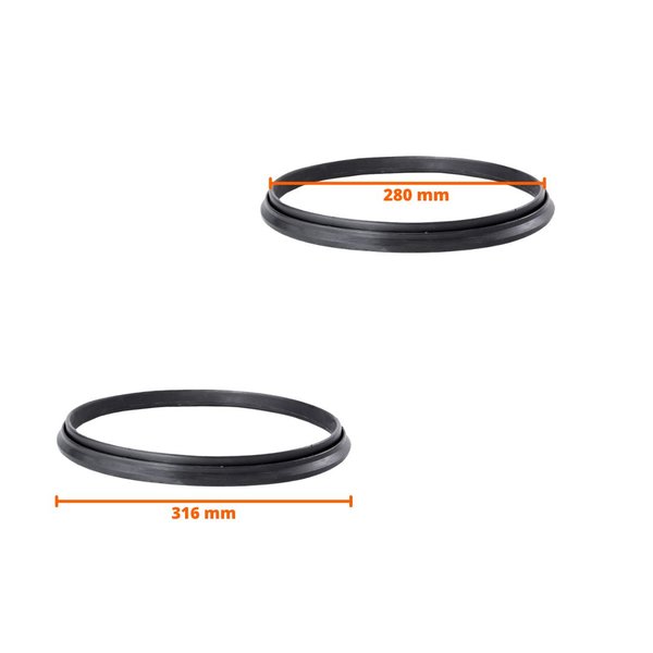 junta do deposito de vacuo 40l bi partida tipo modelo reafrio 280 x 316 mm agropeperi ordenhadeira 1
