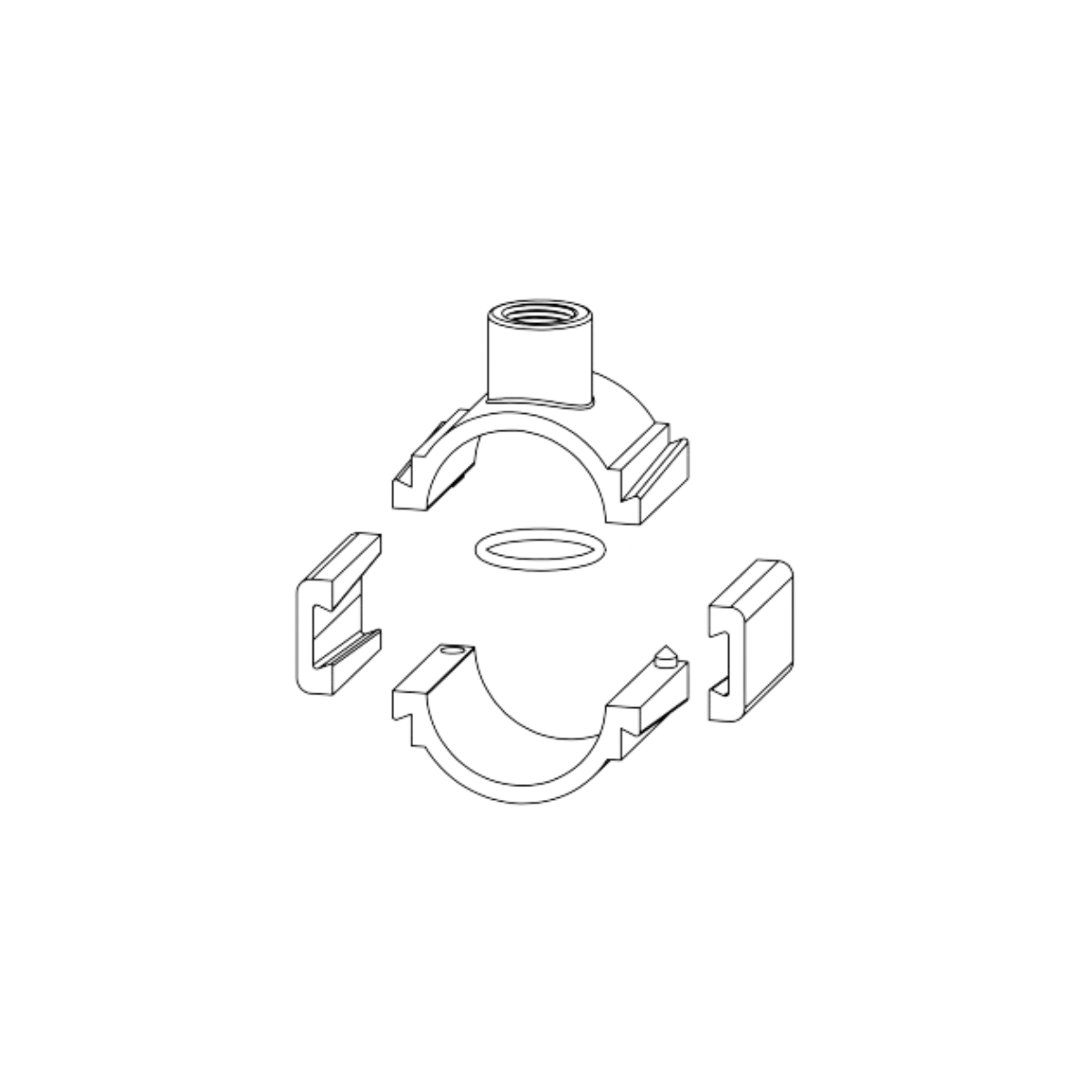 Abraçadeira para Cano 50 mm Rosca 1 pol Chaveta